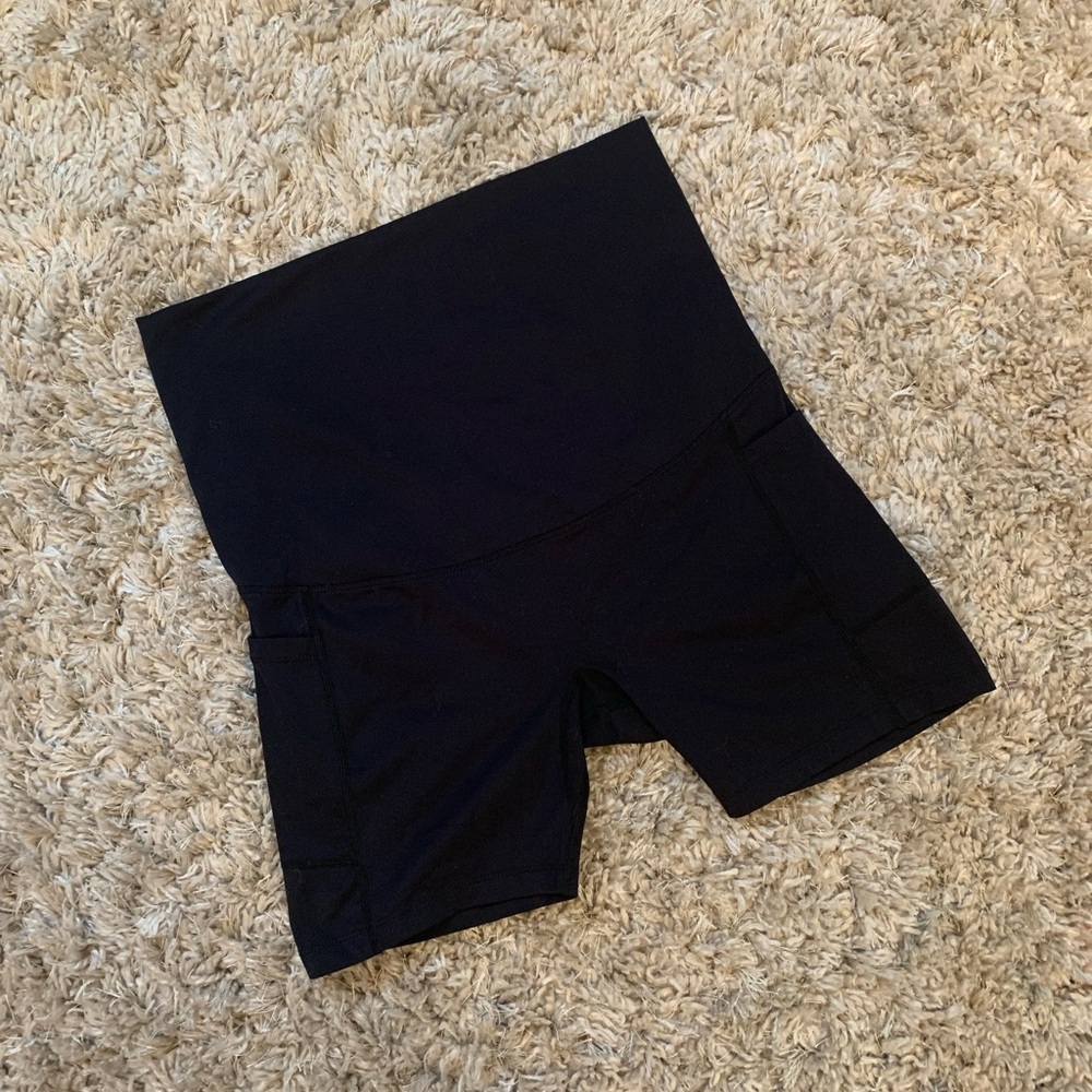 Women's Black Maternity Stretchy Shorts